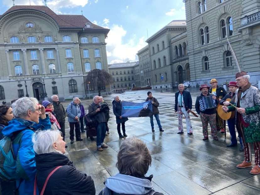 "Freedom to Maksym Butkevych and all those illegally detained by the Russian authorities!" – action in the center of Bern (Switzerland)